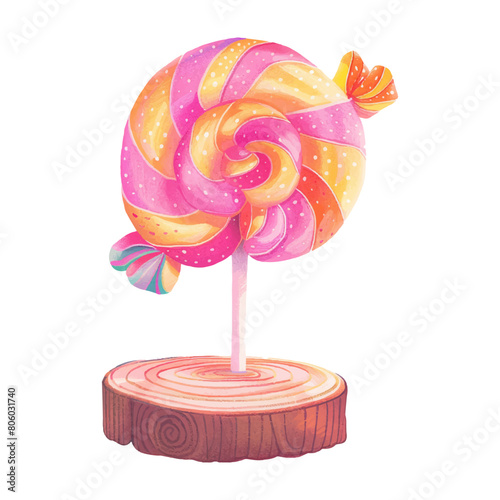 lollipop candy watercolor illustration (12)