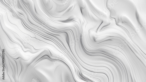 Fluid  monochrome abstract with swirls and waves resembling marbled textures in grayscale.