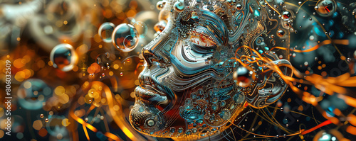 Experience unexpected camera angles that reveal the intricate details of artificial intelligence breakthroughs depicted in a fusion of digital and traditional art mediums