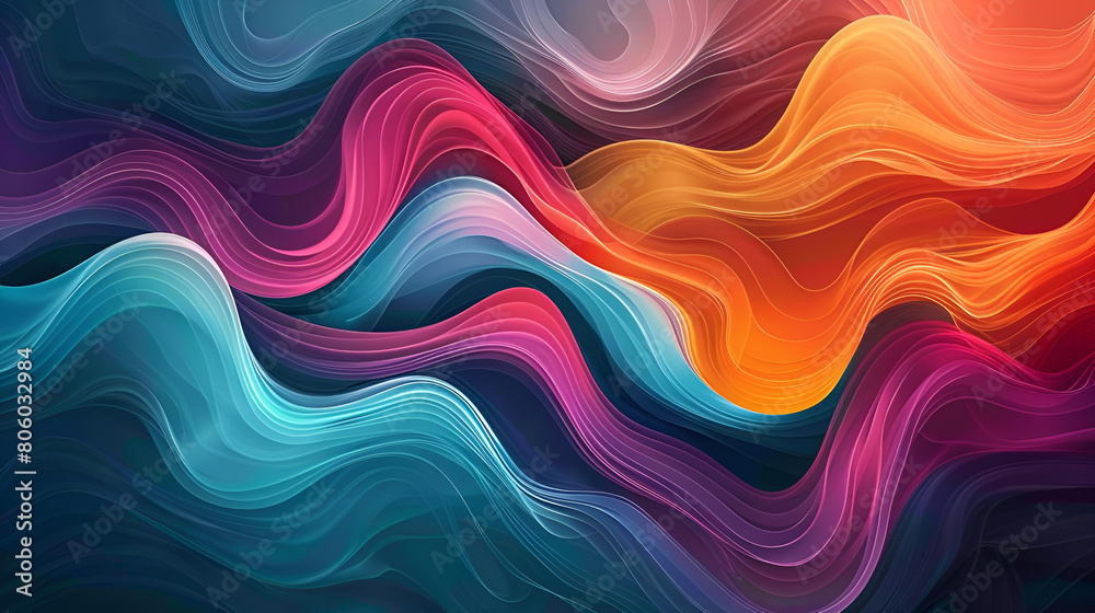 A vibrant abstract background with flowing waves of color, abstract background with multicolored wavy lines, Iridescent holographic abstract rainbow seamless pattern A vibrant abstract background with flowing waves of color, abstract background with multicolored wavy lines, Iridescent holographic abstract rainbow seamless pattern