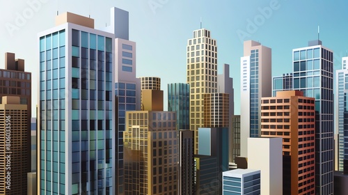 Commercial Buildings - Office buildings  skyscrapers  and business centers. 