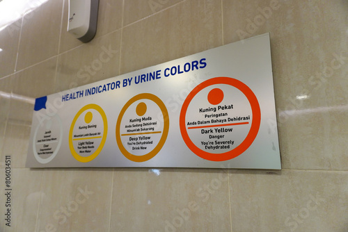 Health monitoring: Urine color-based indicator boards installed in public toilet walls