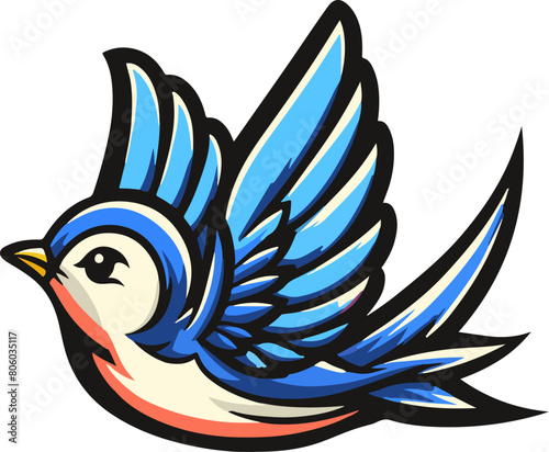 Blue Swallow Flying, Swallow tattoo, tattoo, swallow bird, bird in a vector svg or png or a Sparrow Tattoo
