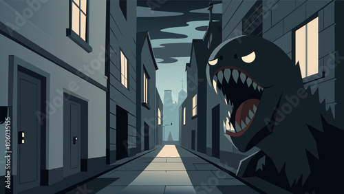 The alleyways of the city are haunted by a shadowy figure its mouth stretched wide as it devours the fearful energy of its victims..