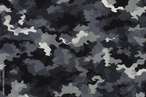Black camouflage pattern, background, texture, generative AI 
