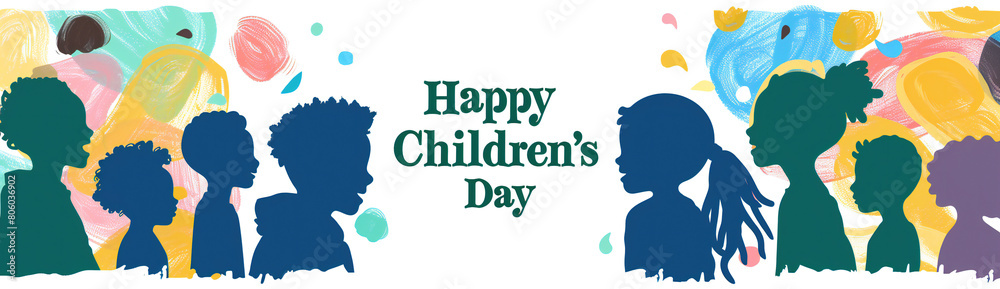 Global Celebration of Children's Day. Illustration Featuring Happy Children Enjoying Fun and Togetherness, Promoting Education and Friendship in a Colourful and Joyful Event Global Celebration of Children's Day. Illustration Featuring Happy Children Enjoying Fun and Togetherness, Promoting Education and Friendship in a Colourful and Joyful Event