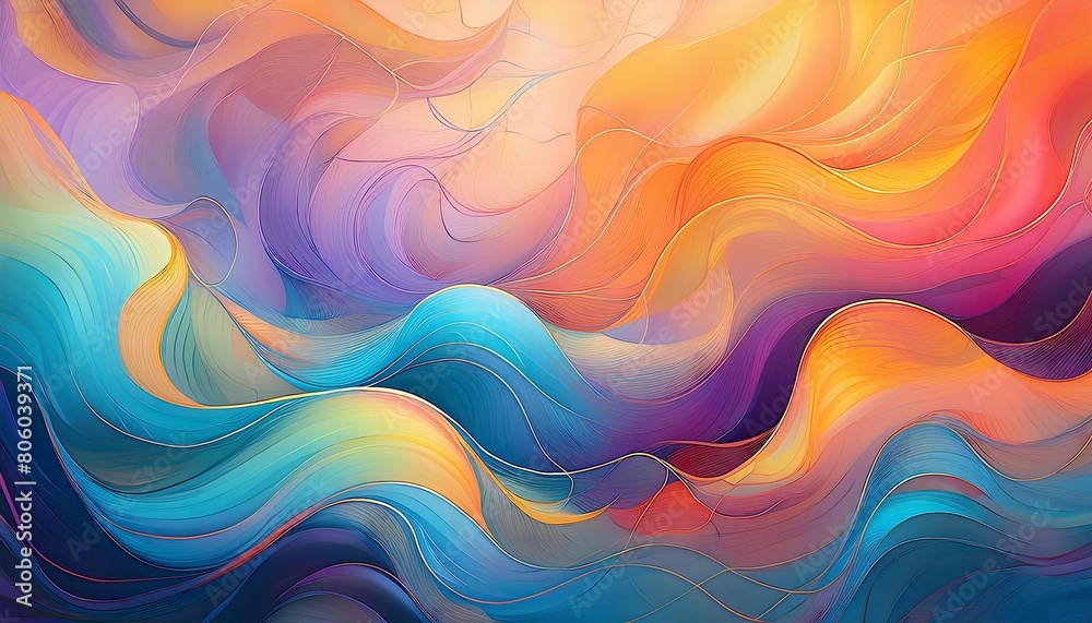 Obraz premium abstract colorful background with waves