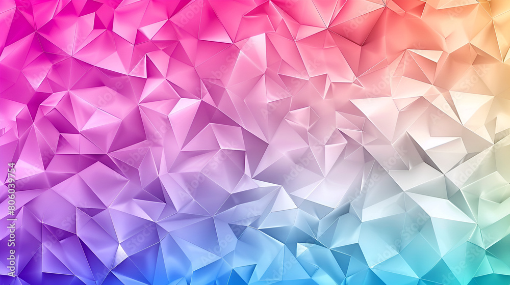 Abstract Low-Poly Triangular Modern Geometric Background, Colorful Polygonal Mosaic Pattern Template. Repeating Routine With Triangles, Origami Style With Gradient, Futuristic Design BackdropAbstract 