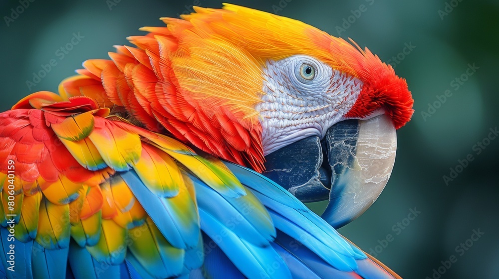 Obraz premium Bright parrots, tropical birds.