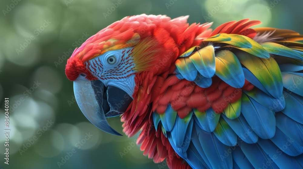 Fototapeta premium Bright parrots, tropical birds.