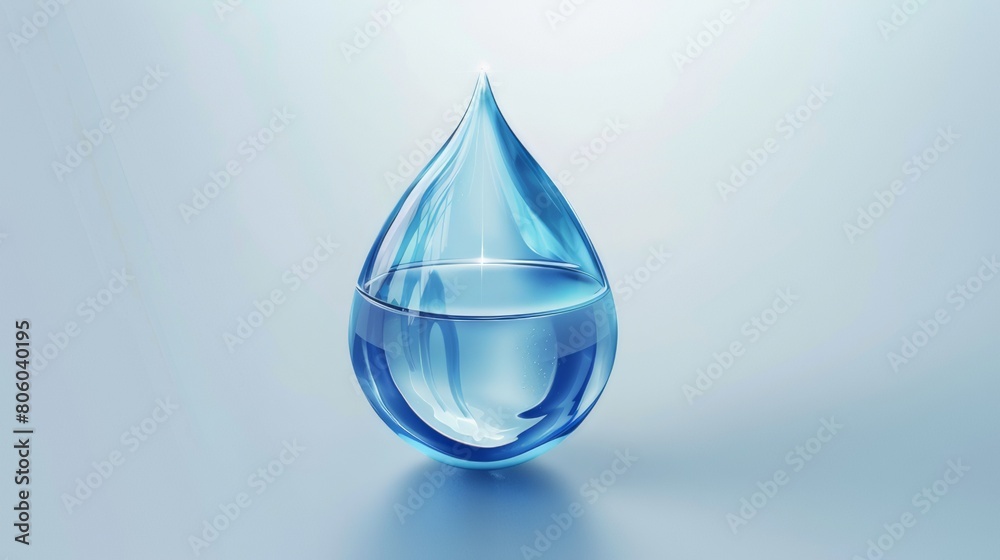 Blue water drop icon, vector graphics. The purest water. Water filtration. Saving water. Blue water drop icon, vector graphics. The purest water. Water filtration. Saving water.