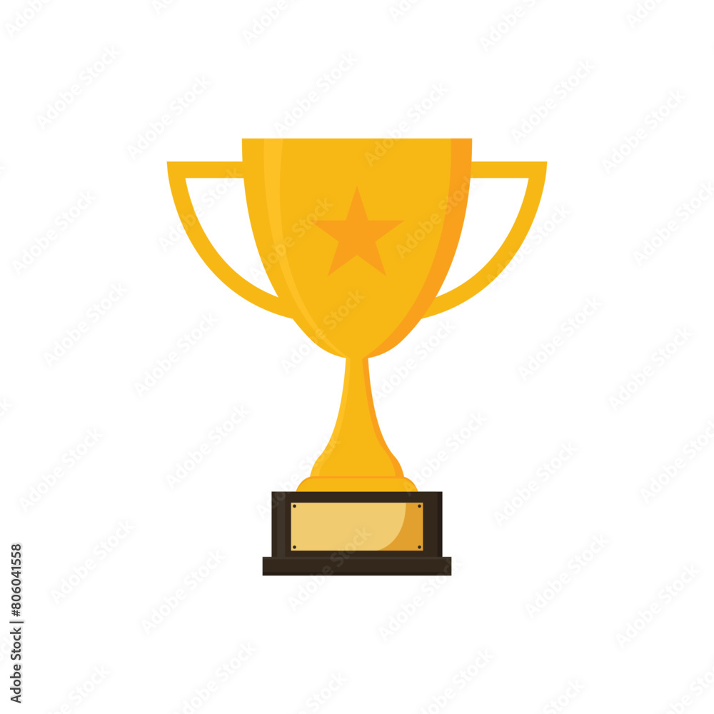 gold trophy cup vector icon flat design for competition gold trophy cup vector icon flat design for competition