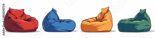 Beanbag chair , four colorful vector images