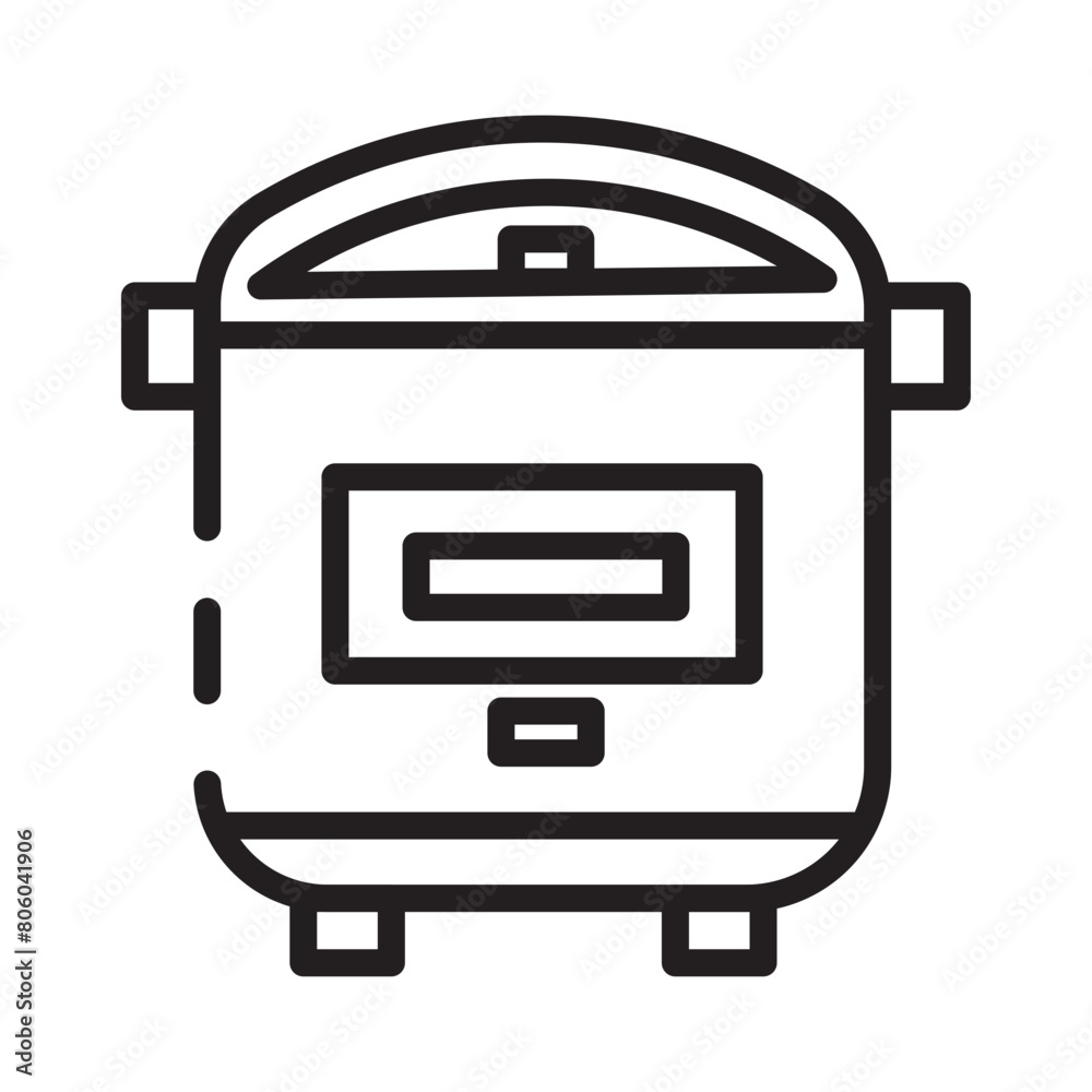 Cooker Electric Rice Line Icon Cooker Electric Rice Line Icon
