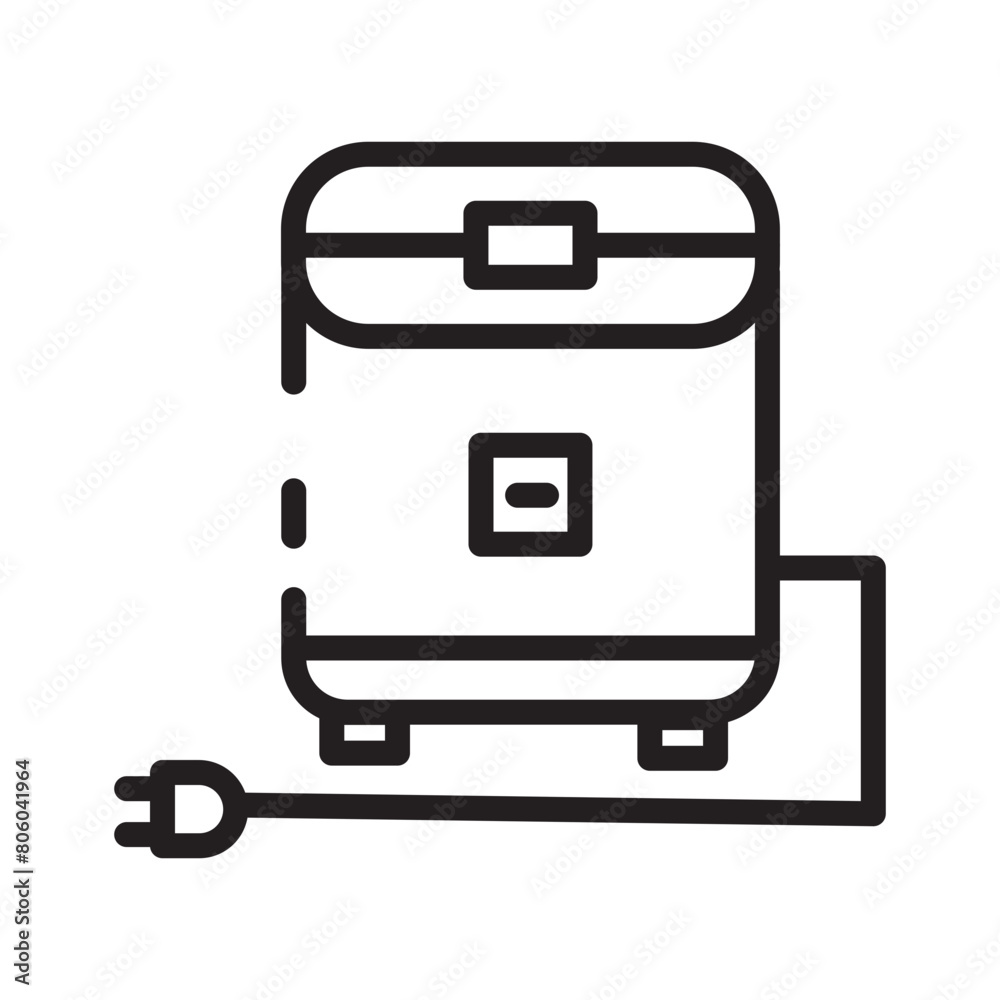 Cooker Electric Rice Line Icon Cooker Electric Rice Line Icon
