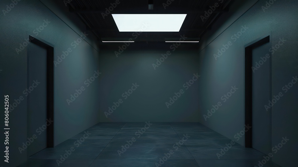 room with lighting the ceiling is black, each projector facing a wall room with lighting the ceiling is black, each projector facing a wall