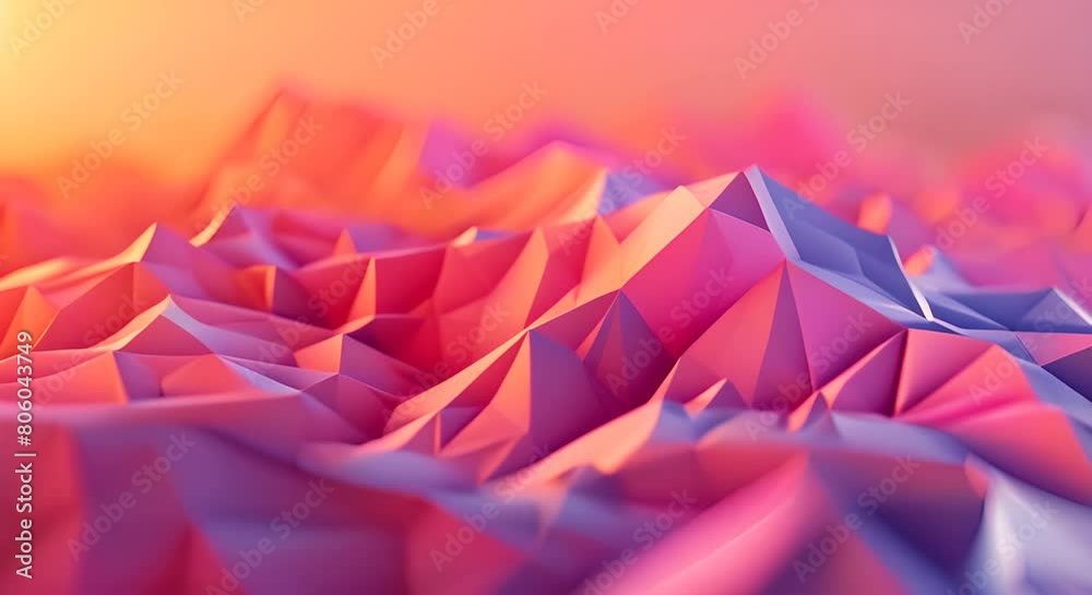 Vibrant low poly backdrop featuring a gradient of polygons for dynamic presentations,