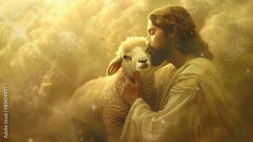 Jesus loves the lamb,christian background photo