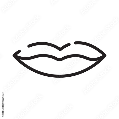 Lip Plastic Surgery Line Icon