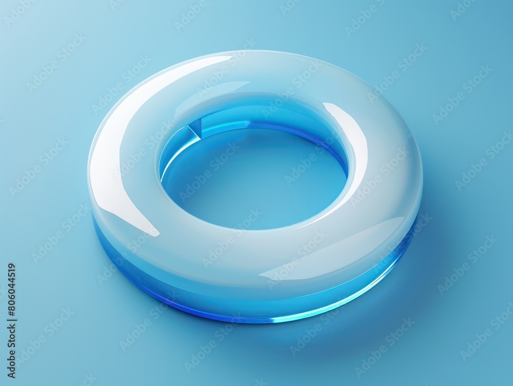 O icon of blue transparent letter O icon of blue transparent letter