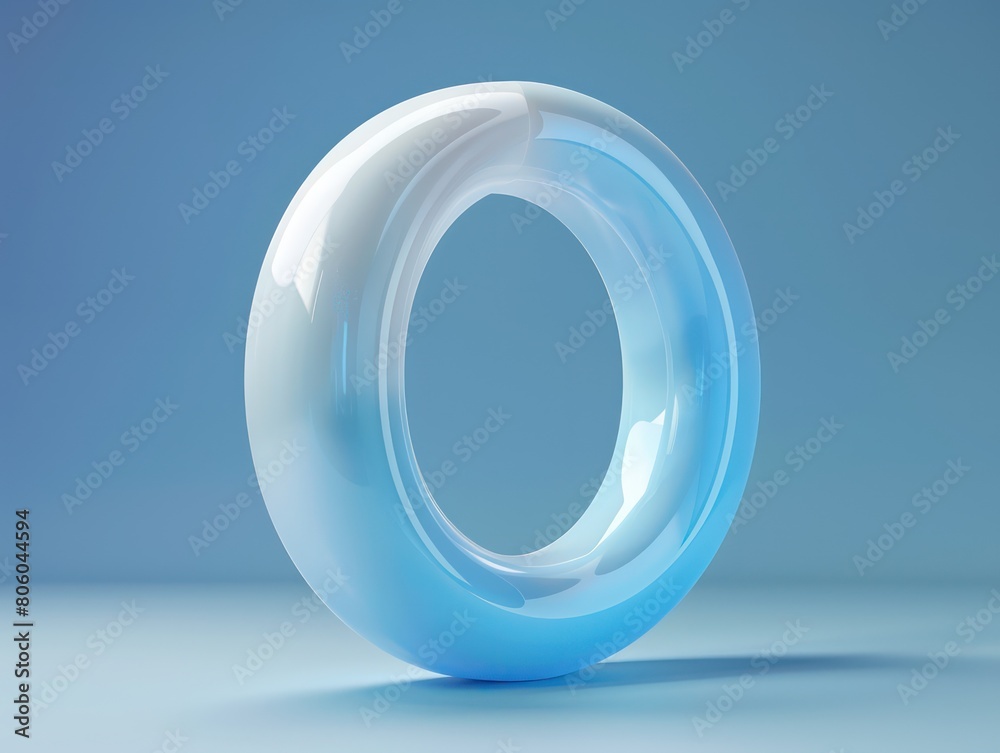 O icon of blue transparent letter O icon of blue transparent letter