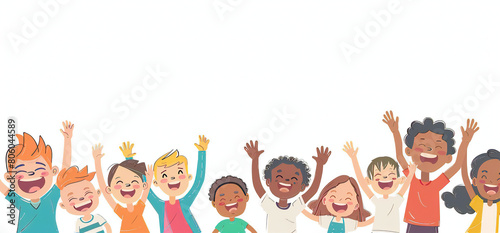 Global Celebration of Children's Day. Illustration Featuring Happy Children Enjoying Fun and Togetherness, Promoting Education and Friendship in a Colourful and Joyful Event