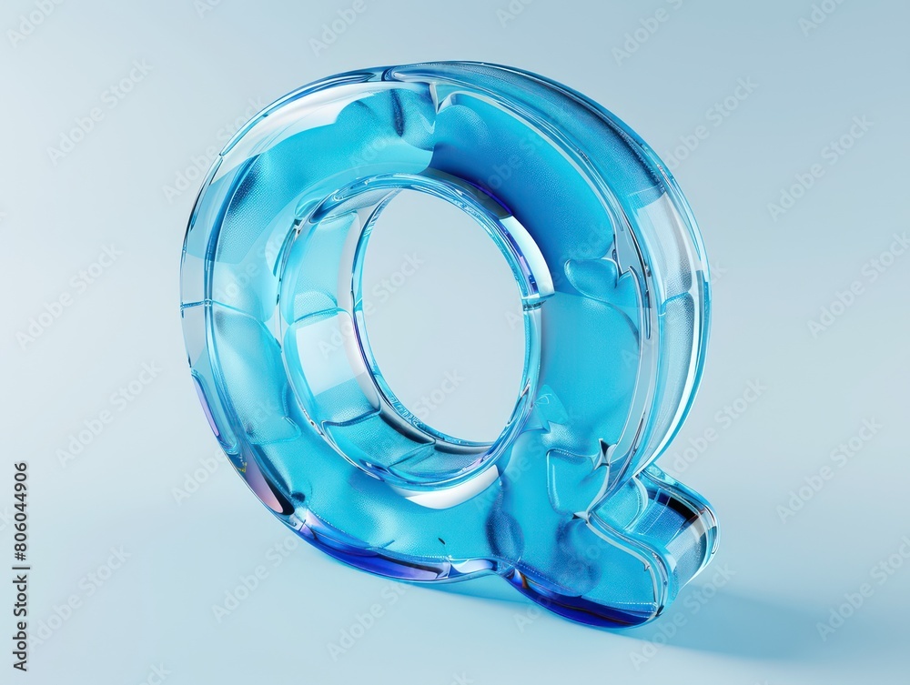 Q icon of blue transparent letter Q icon of blue transparent letter