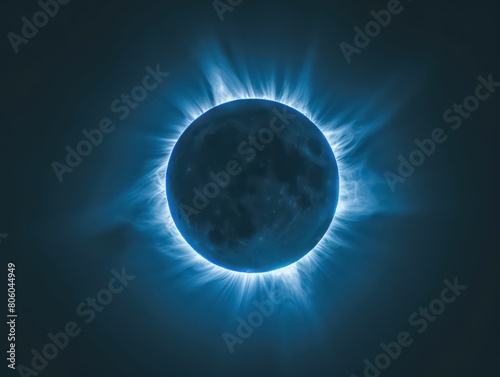 dark blue sun in black background