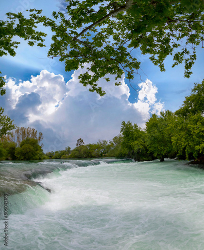 Manavgat Waterfall in Turkey. It is very popular tourist attraction.