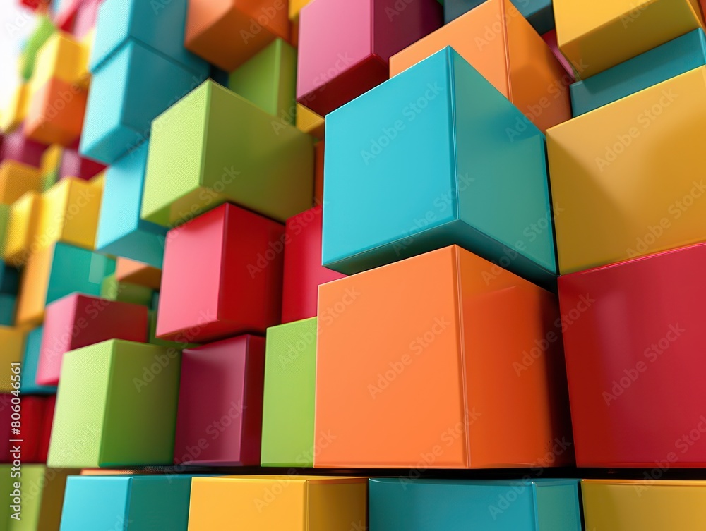 Obraz premium abstract cube 3D visualization software algorithm