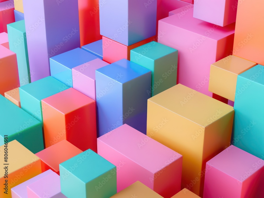 Naklejka premium abstract cube 3D visualization software algorithm