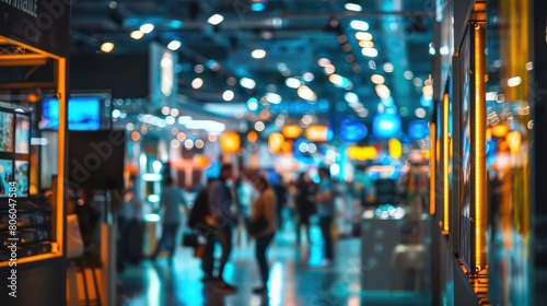 trade show floor, shallow depth of field