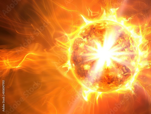sun solar flare  orange radial