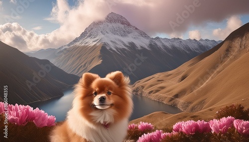 dog on the mountain photo