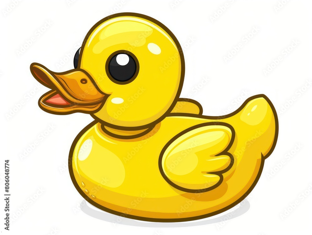 yellow rubber ducky on a white background