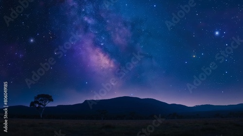 A breathtaking panorama of the Milky Way galaxy at night  showcasing the beauty of the cosmos
