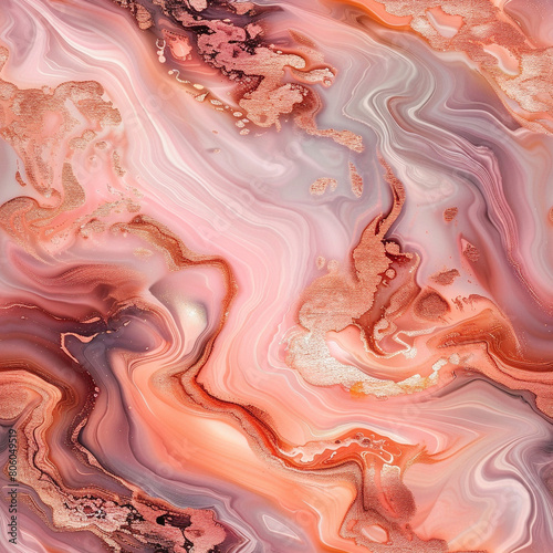 Pink and Rose Gold Marble Graphic, Seamless Pattern