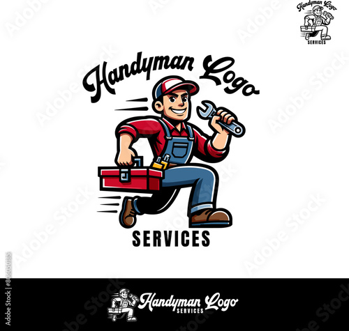 Handyman logo for handyman, logo, design, for handyman, company, maintenance man, and handyman services  for business cards