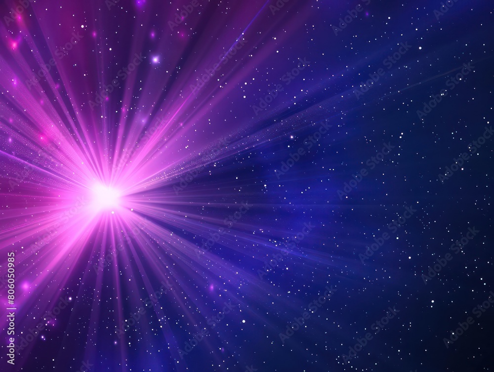dark blue space background, slightly pink rays