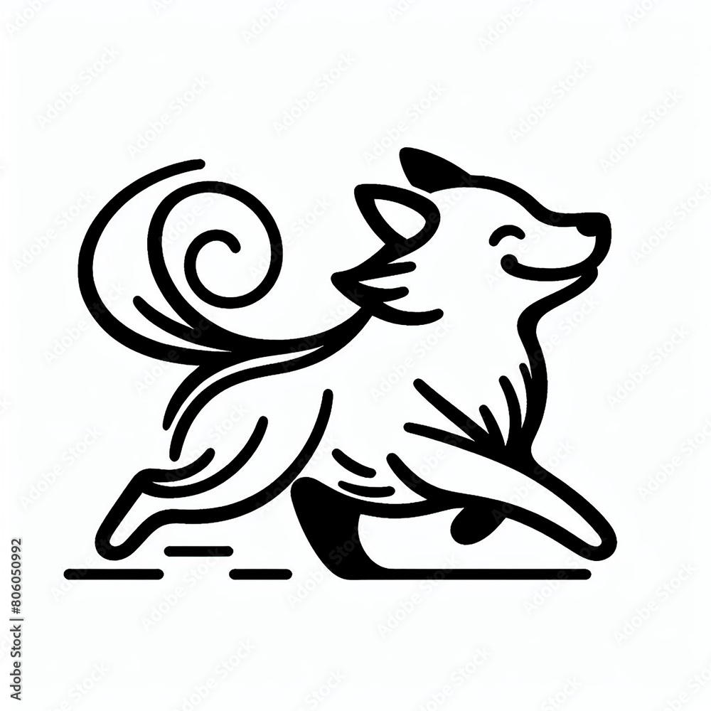 Dog. Line drawing Dog. Line drawing