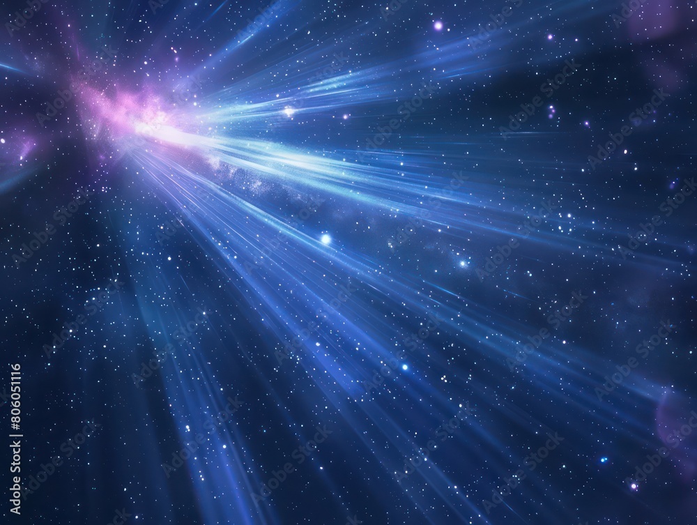 Fototapeta premium dark blue space background, slightly pink rays