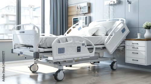 hospital bed in modern hospital room