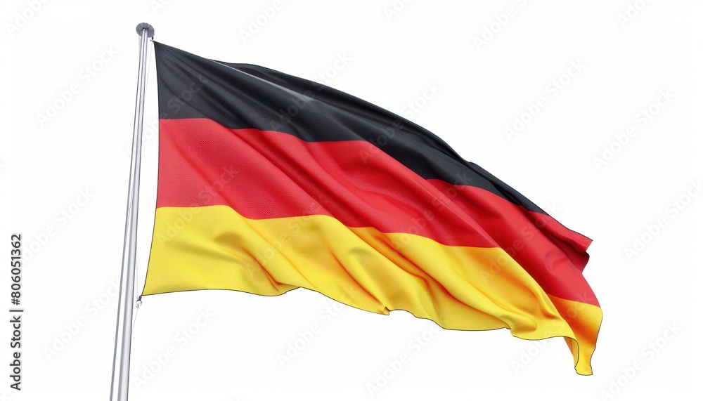 flag of germany waving, isolated on white flag of germany waving, isolated on white
