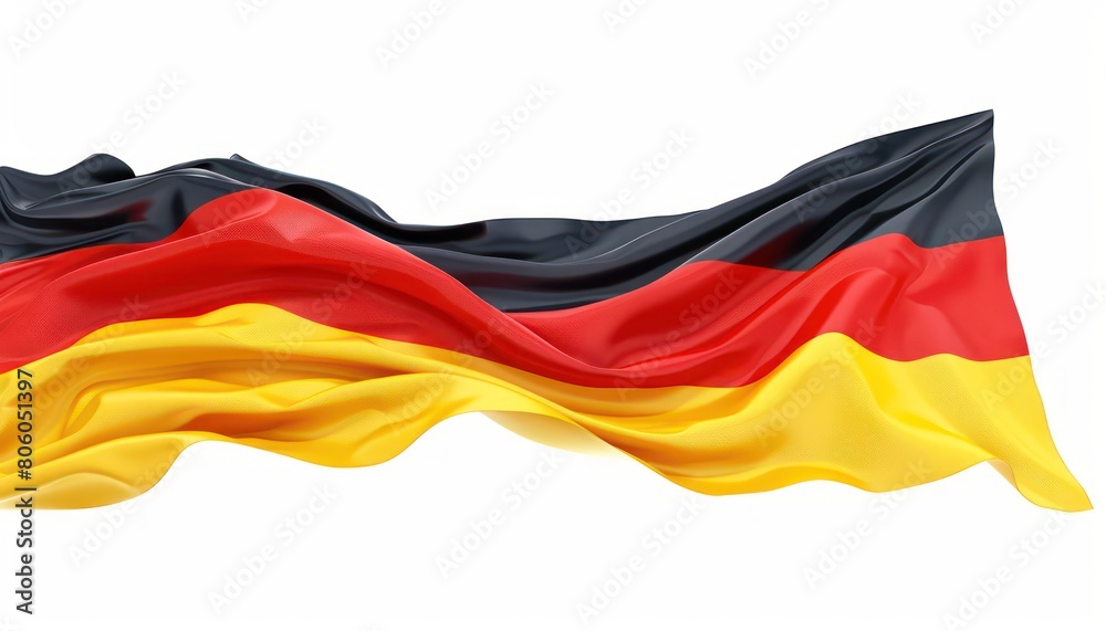 Naklejka premium flag of germany waving, isolated on white