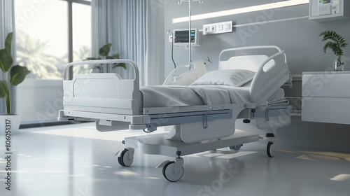 hospital bed in modern hospital room