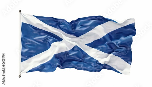 scotland flag waving, on white