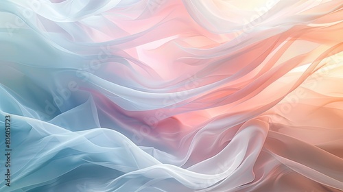 Abstract Colorful Wave Texture, Vibrant digital art with flowing waves in blue and pink hues.