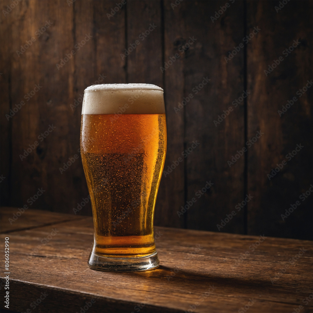 Image of a glass of beer on the table 1