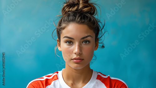French Twist Style: Beautiful Western Volleyball Athlete, Elegant Updo: Stunning Girl's Hairstyle, Chic Look: Beautiful Western French Twist, Stylish Hairdo: Elegant for Athlete