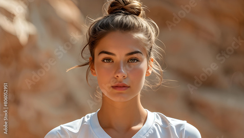 French Twist Style: Beautiful Western Volleyball Athlete, Elegant Updo: Stunning Girl's Hairstyle, Chic Look: Beautiful Western French Twist, Stylish Hairdo: Elegant for Athlete